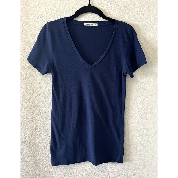 Marine Layer Tops - Marine Layer Women's T-Shirt Size XS Navy Blue V-neck Tee Minimalist Classic